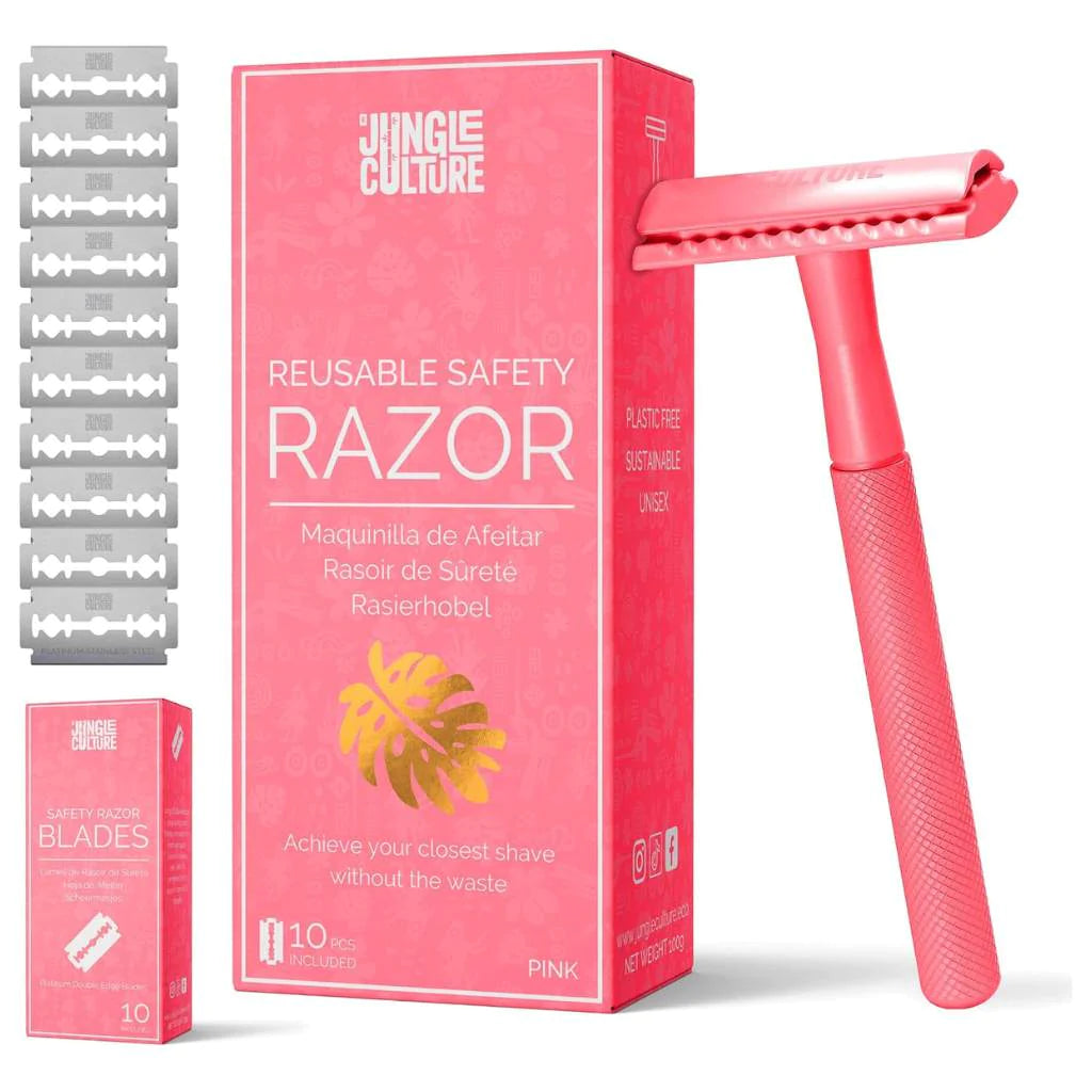 Pink Sparkle Razor Safety Razor (Hot Pink) - Blades included