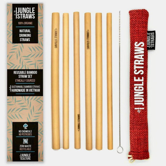 Jungle Culture Bamboo Straws 6 Pack