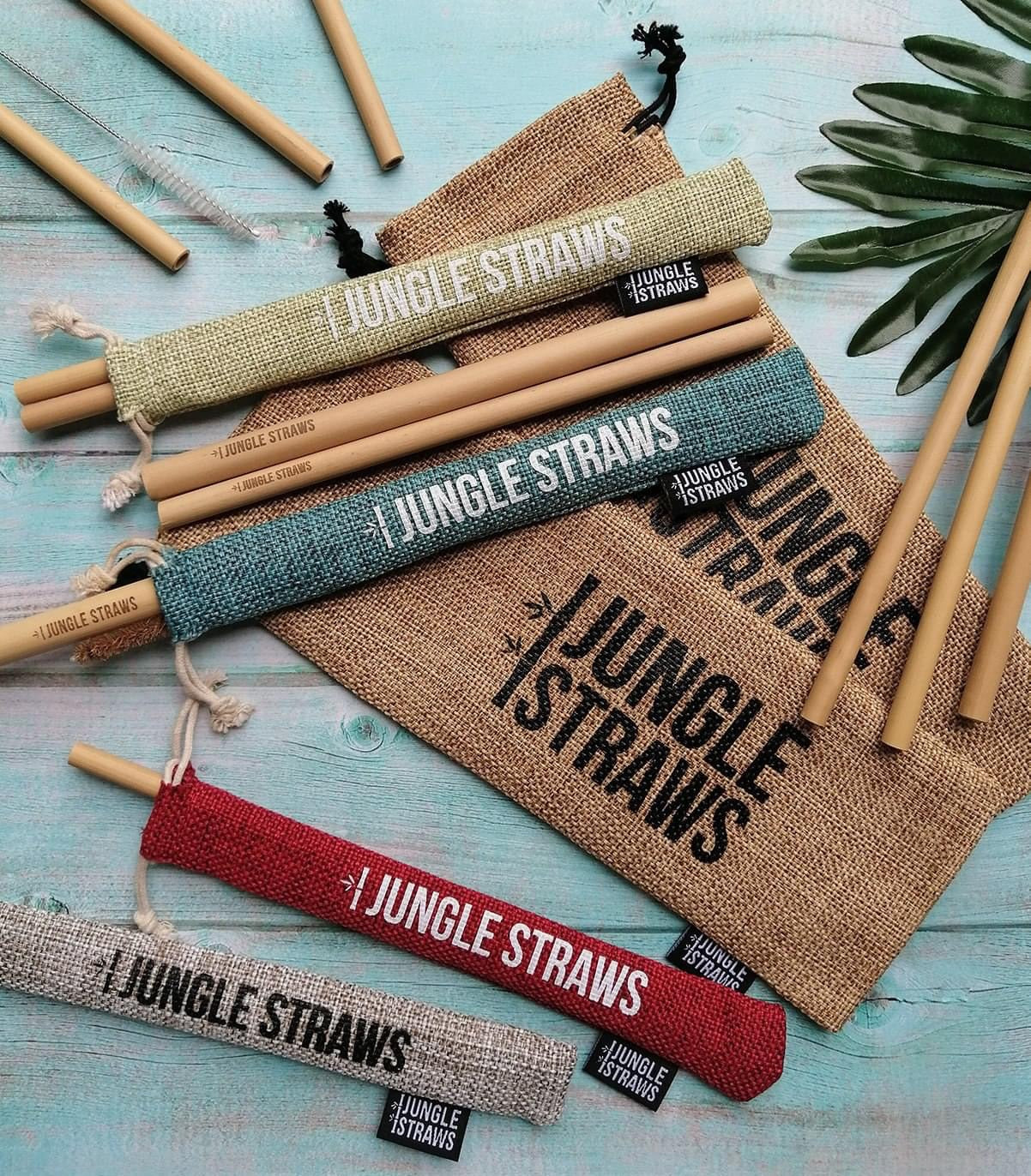 Bamboo Straws 6 Pack Various Colours