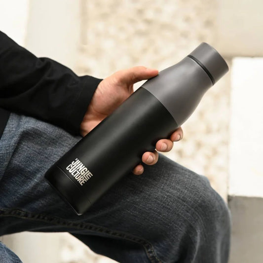 Insulated Stainless Steel Water Bottle - Black (650ml)