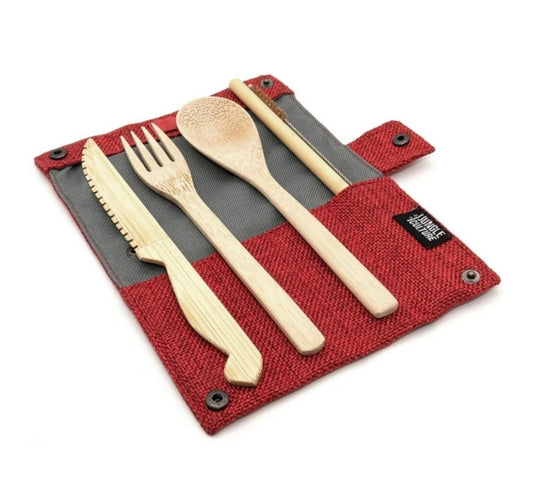 Bamboo Cutlery Sets (Metal Poppers)