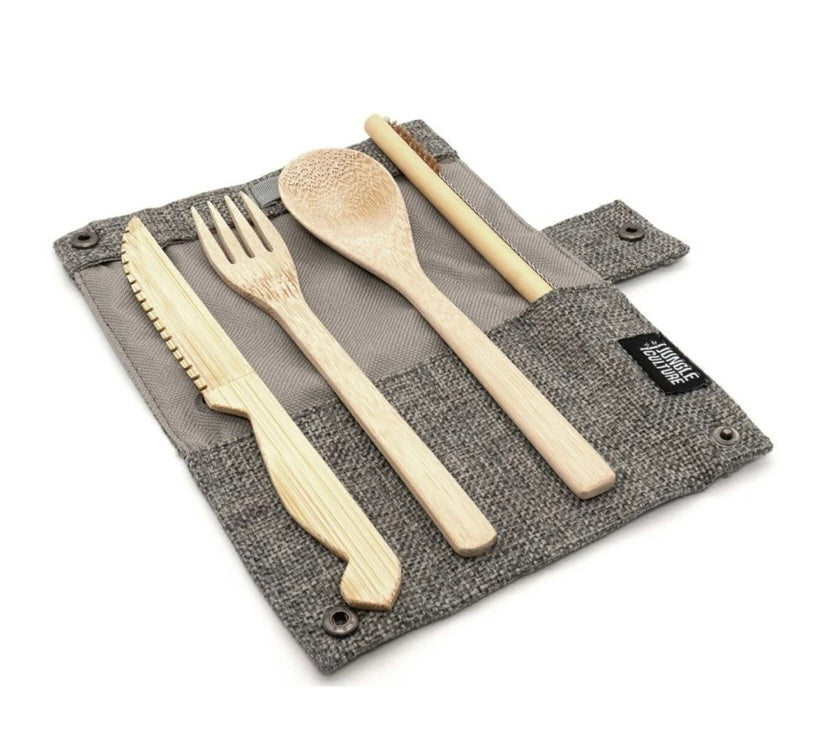 Bamboo Cutlery Sets (Metal Poppers)